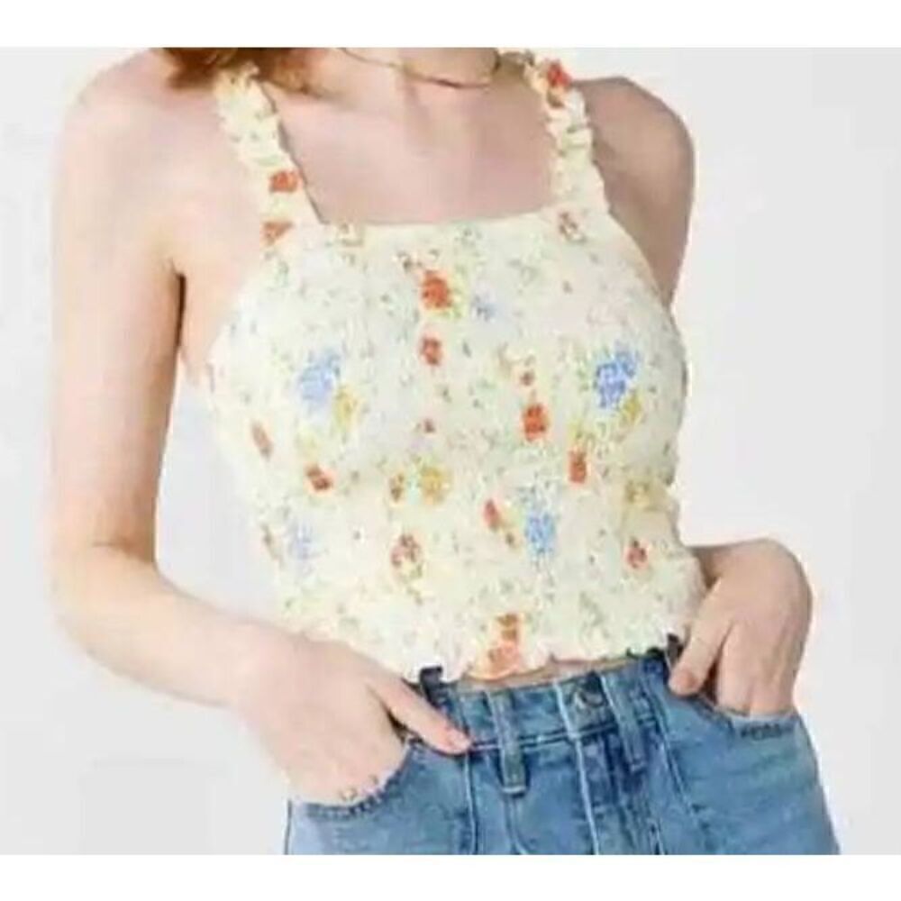 SO So Good For Life Juniors PLUS XXL Halter Tube TOP Smocked Elastic Floral Size
